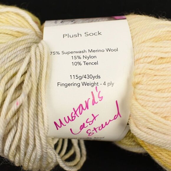 Lolo Did It Plush Sock Yarn SW Merino Nylon Tencel 430 Yds Mustards Last Stand - Picture 3 of 3